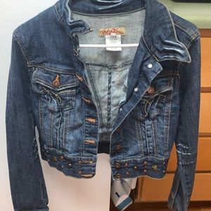 Y2K cropped denim jacket